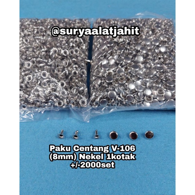 Paku Centang V-106 (8mm) 1sisi Nekel =rp.78.900/2000set