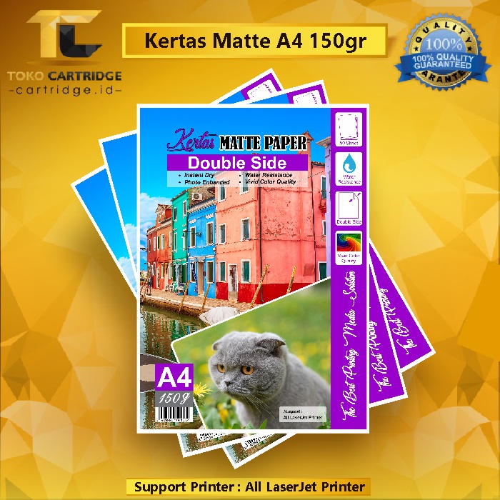 Kertas Matte Paper Double Side A4 150gsm, Kertas Matte Printer A4 1pack / 50pcs