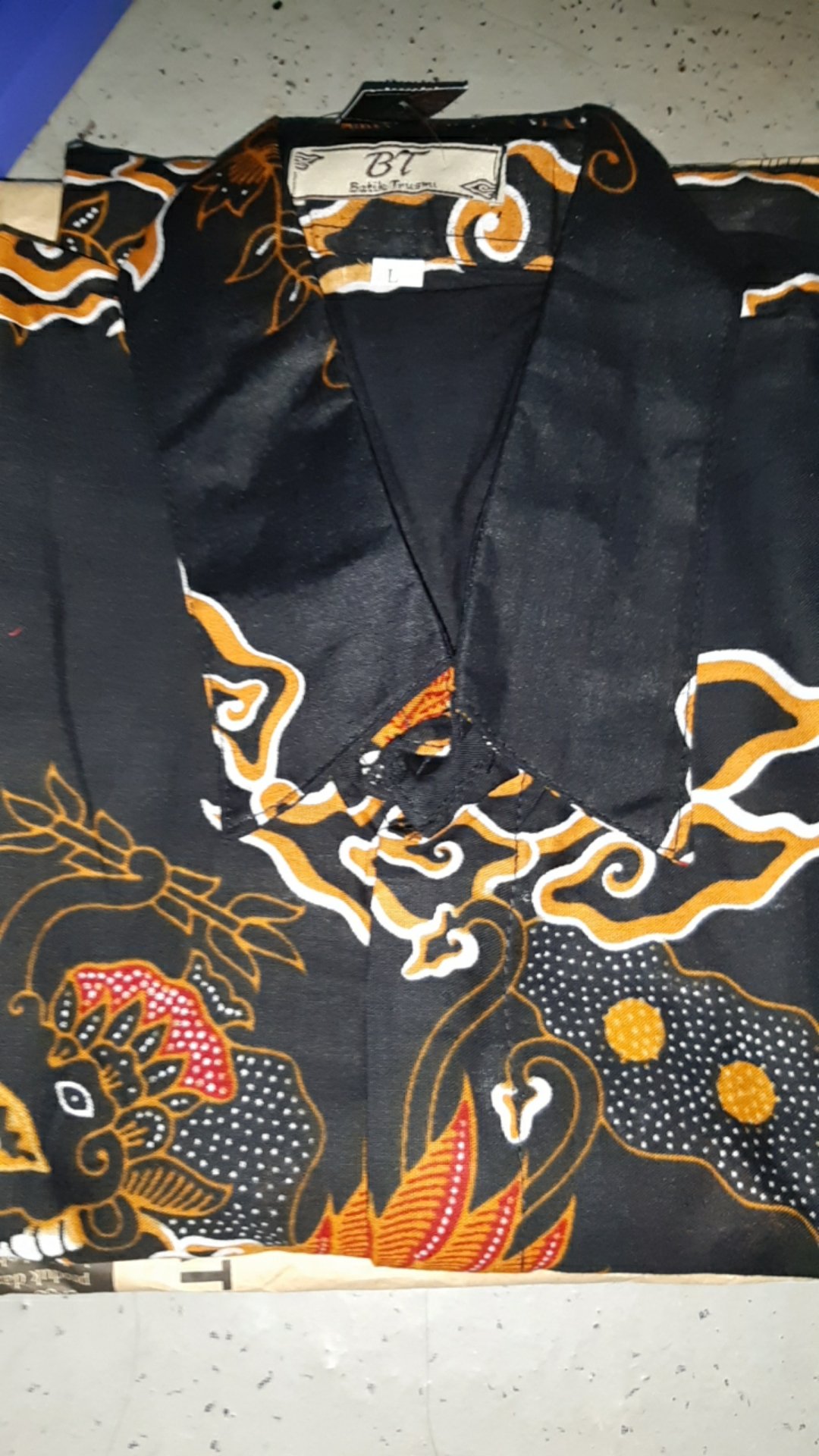 Batik Trusmi Hem Mega Mendung Saiba Lengan Pendek Kratonan Saiba