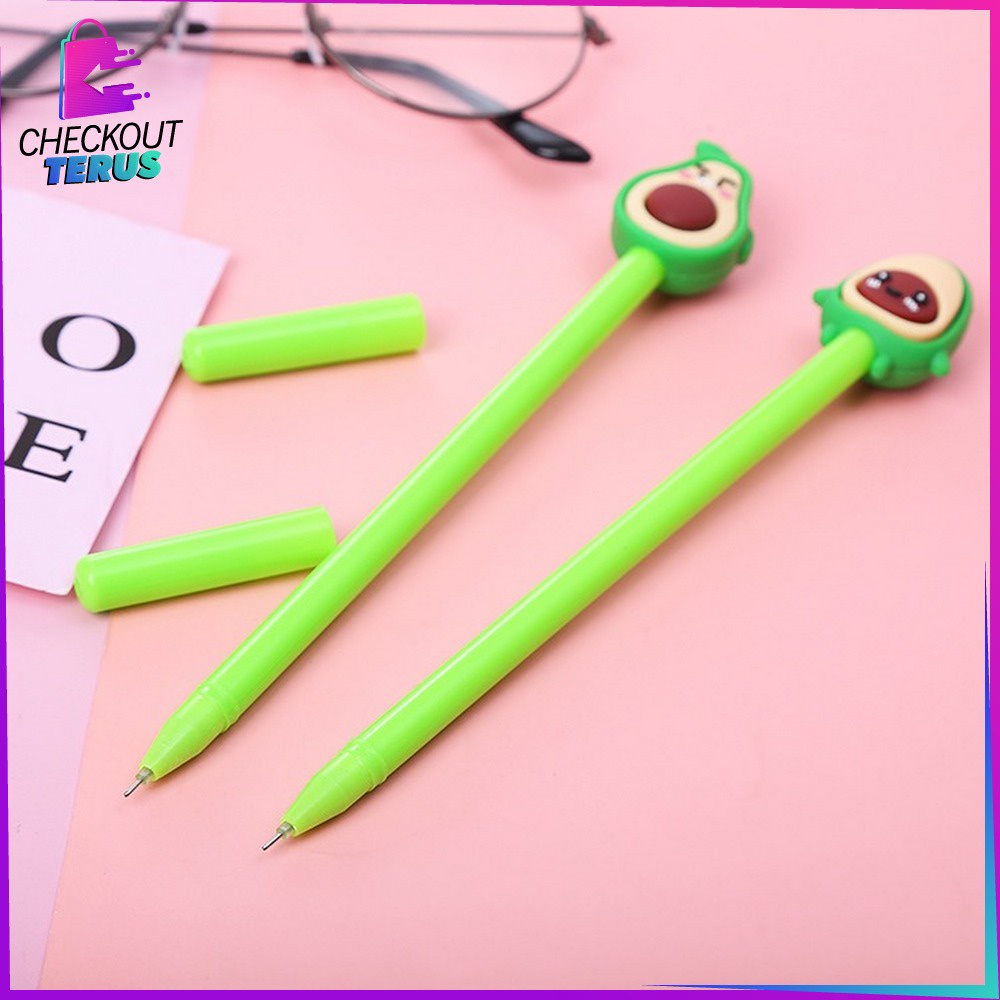 CT A9 Pulpen Karakter Alpukat Alat Tulis Stationary Pena Unik Pen Motif Buah Avocado Lucu