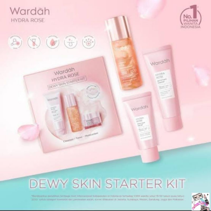 ☃️Cutezz_Ching1☃️Wardah Hydra Rose Dewy Skin Starter Kit