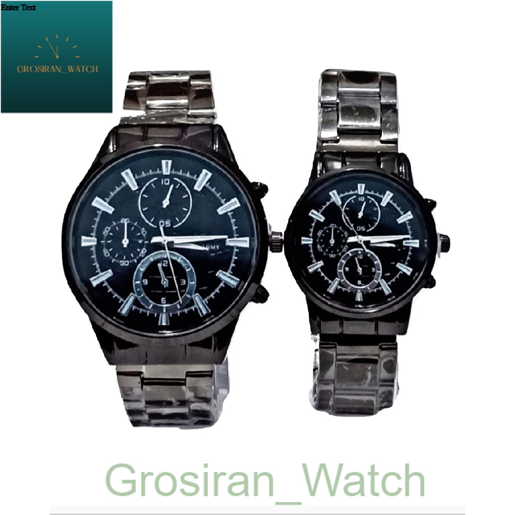 Jam Tangan Couple/Pria/Wanita Rantai Steel ST-18 Crono Hiasan [G_W]