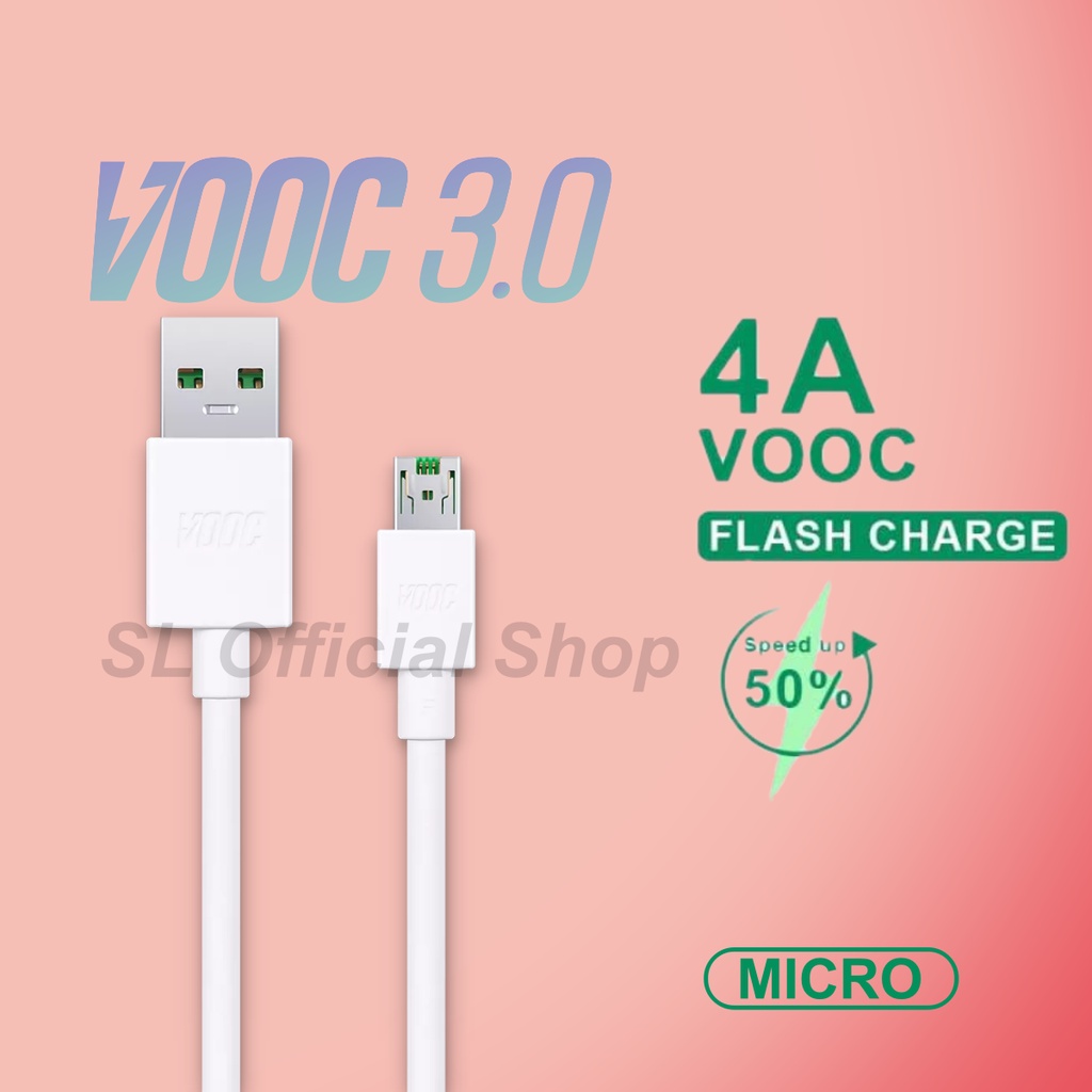 KABEL DATA OPPO VOOC MICRO USB FAST CHARGING 4A ORIGINAL