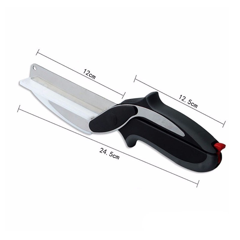 

New Multi-Function Smart Clever Scissor Cutter 2 in 1 Cutting Board Utility Cutter Stainless Steel