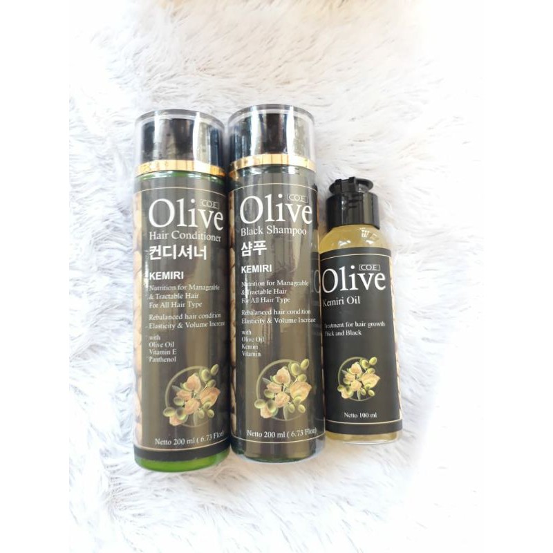 Shampo OLIVE kemiri +conditioner kemiri +oil kemiri