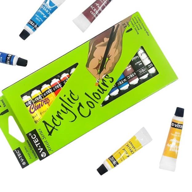 

드 VTec Acrylic Colour Set 12 Warna / Cat Acrylic V-TEC 12 Warna