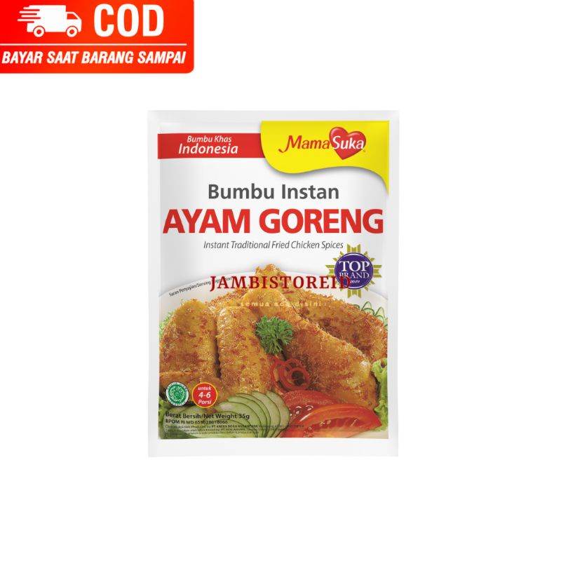 

(JAMBISTOREID) JAMBI LANGSUNG KIRIM MamaSuka Bumbu Khas Indonesia Instan Ayam Goreng Instan Traditional Fried Chicken Spices 35gram Jambi
