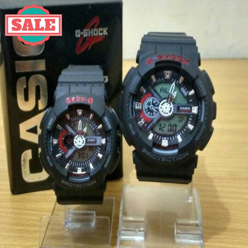 Promo G SHOCK sepasang ga 110 black list red