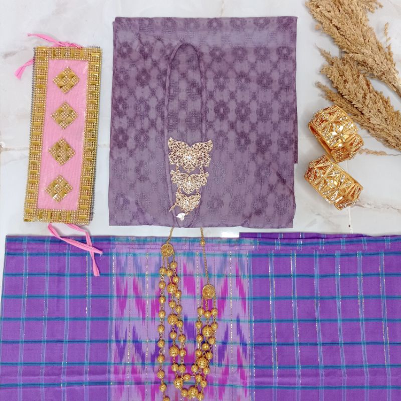 Baju Bodo Lilac + Sarung sutera