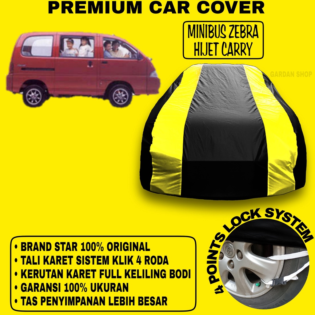 Body Cover MINIBUS ZEBRA HIJET CARRY Sarung Strip KUNING Penutup Pelindung Bodi Mobil Minibus Zebra Hijet Carry PREMIUM