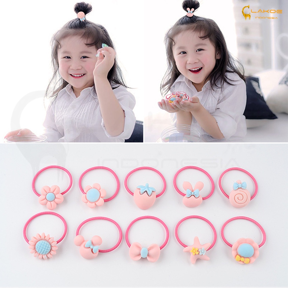 LAKOE 20PCS ikat rambut karet anak ikatan rambut anak korea