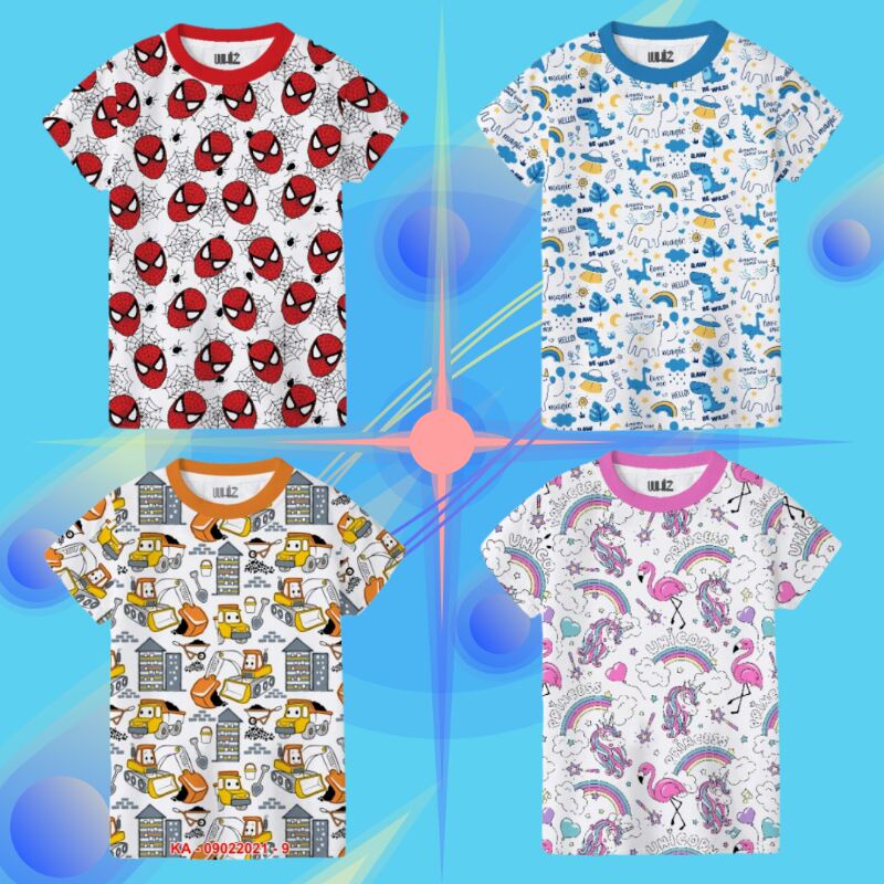 Baju Kaos Pakaian Anak Bayi Laki Laki Fullprint Cowok Cewek Balita Umur 1-5 Tahun