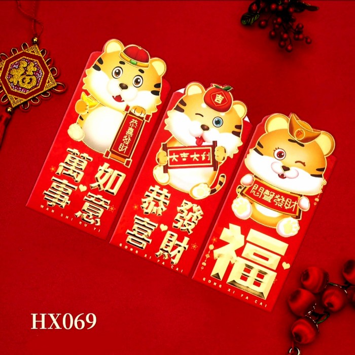 

Angpao Macan 3D Angpau Imlek Panjang Amplop Ampau Sincia HX069 isi 3
