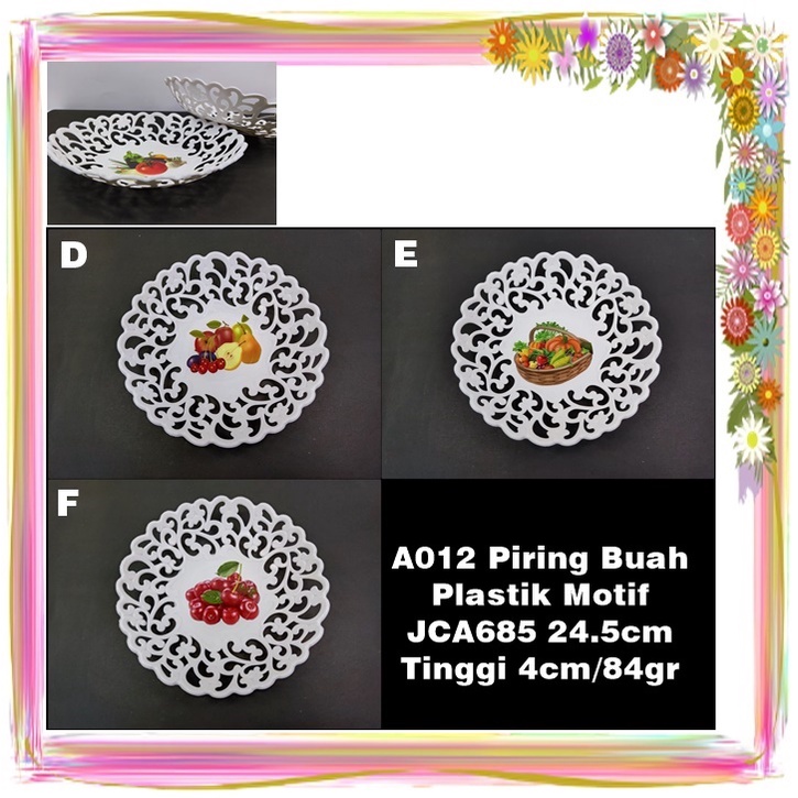 A012 Piring Buah Plastik Motif JCA685 24.5cm