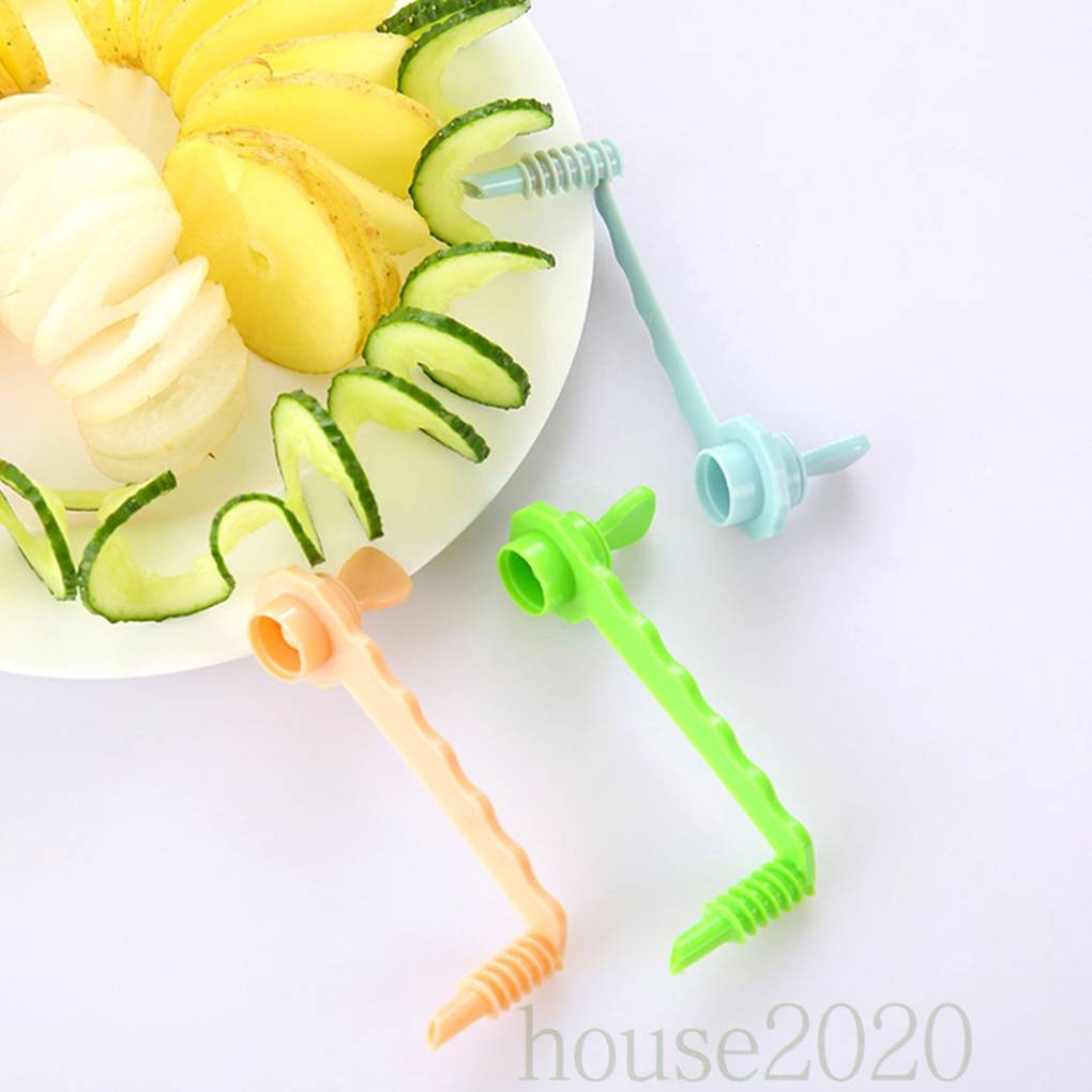 (House2020) Alat Pemotong Buah / Sayur / Kentang / Lobak Portable Bentuk Spiral Bahan Abs Resin Untuk Dapur