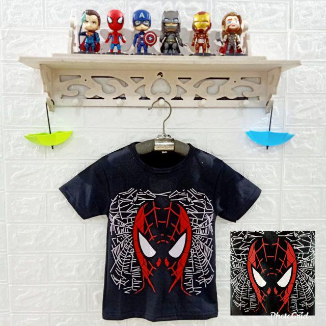 Atasan Baju Kaos Distro Anak Laki Laki Umur 1 - 8 Tahun Superhero Spiderman Hulk Batman Kartun Captain America Murah Termur KE19