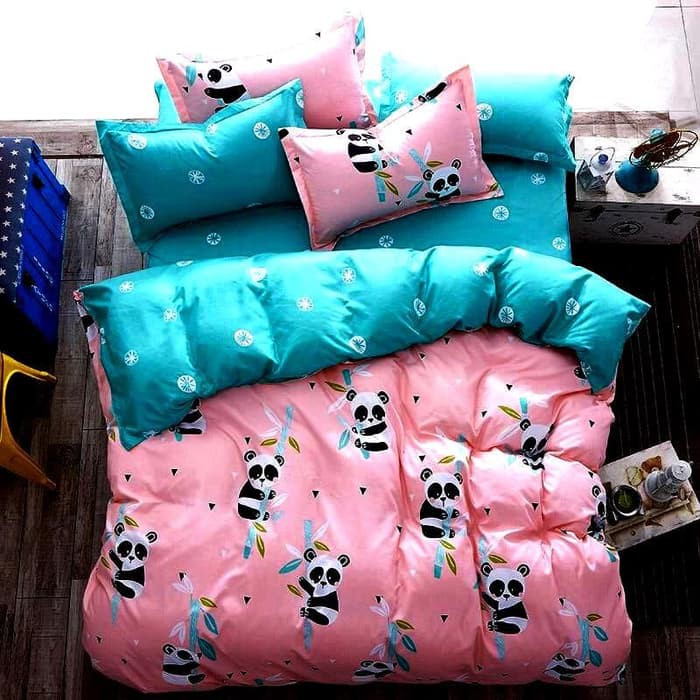 Bedcover Saja (Tanpa Sprei) Motif Anak Hello Panda Bahan Katun