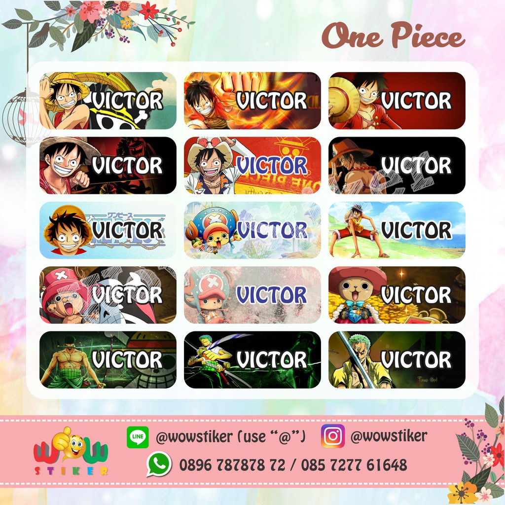 

Stiker / Sticker Label Nama Anak Waterproof One Piece