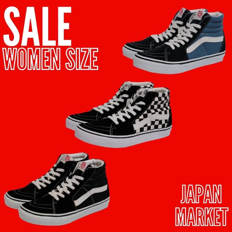 (SALE WOMEN SIZE) VANS SK8-HI V38CL+ BLACK/WHITE CHECKERBORD NAVY/WHITE ORIGINAL 100% ( Japan Market )