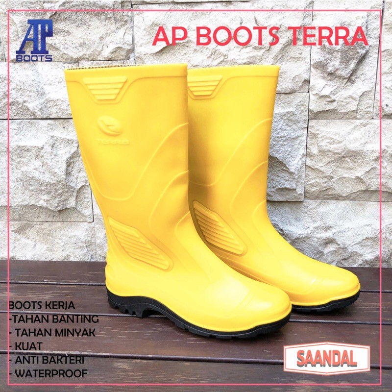 Sepatu Boots Tinggi AP Terra Eco 3 Safety Boots APD Kuning (BISA SATUAN COD)