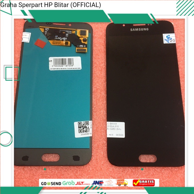 LCD TOUCHSCREEN GALAXY A8 2016 A810F / LCD TS SAMSUNG A810 / LCD TC SAMSUNG A810 FULLSET OLED