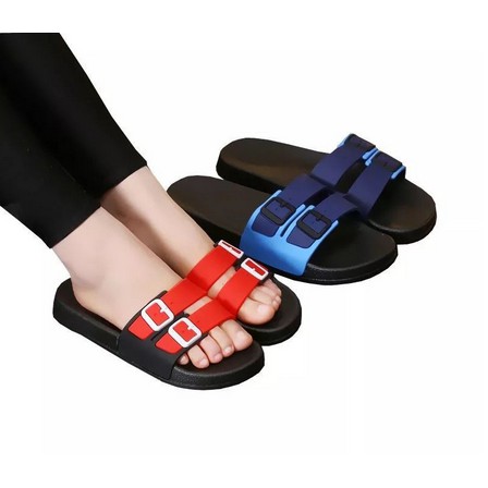 Slip Sandal Flip Plop Karet Wanita Terbaru Gesper 2