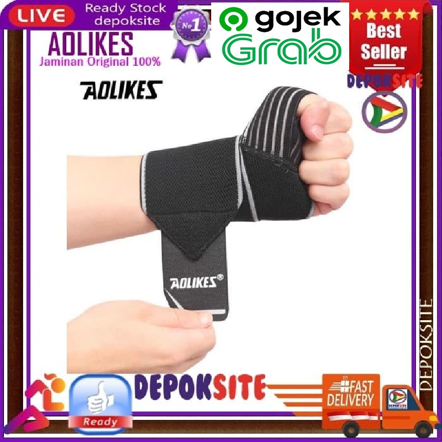 1 Pasang Aolikes 1540 Hand Wraps Wrist Strap Band Sarung Tangan Gym Fitness Pelindung Lengan Tangan