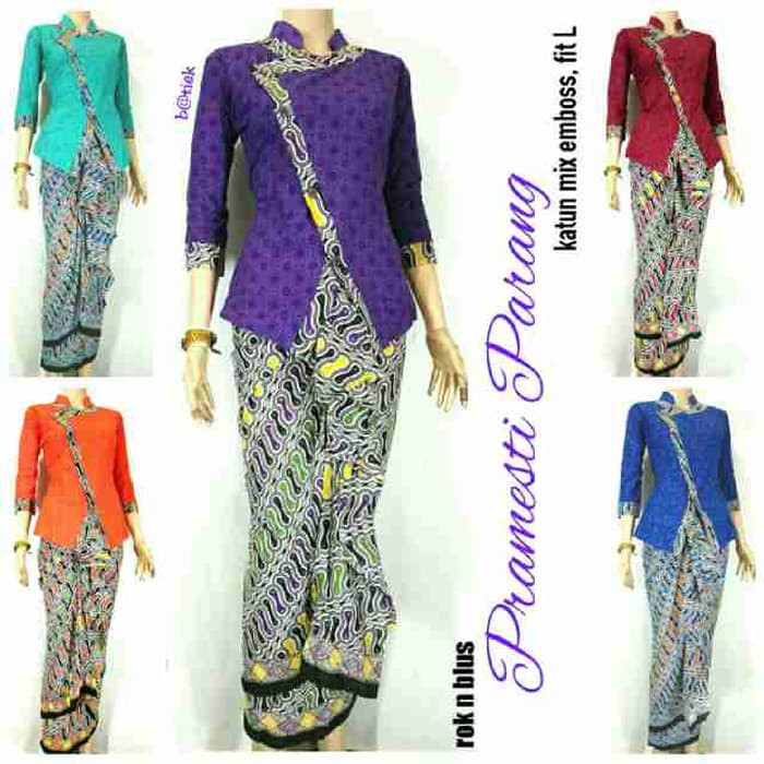 Best Promo! BAJU BATIK SOLO - SETELAN ROK BLUS BATIK SOLO - BATIK SOLO
