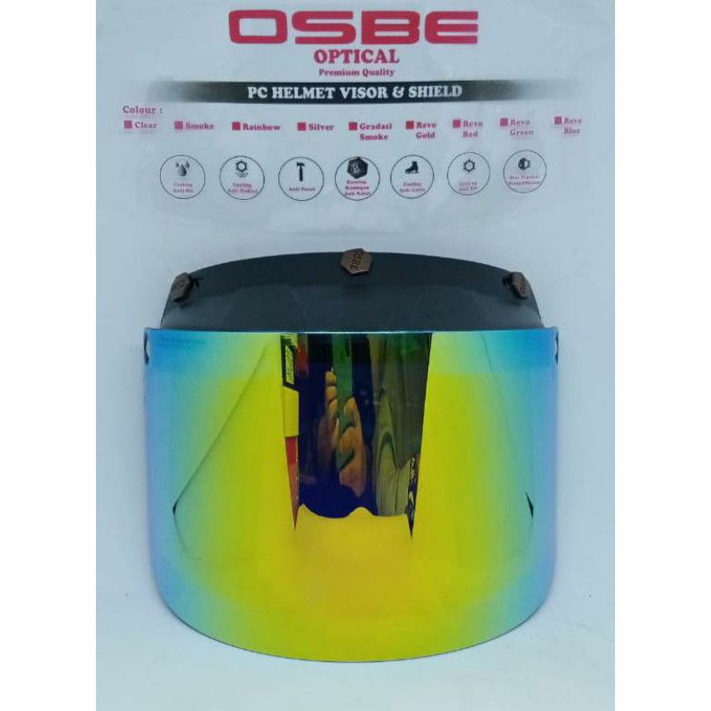 kaca flat visor osbe tegnologi water rasistant anti air iradium revo