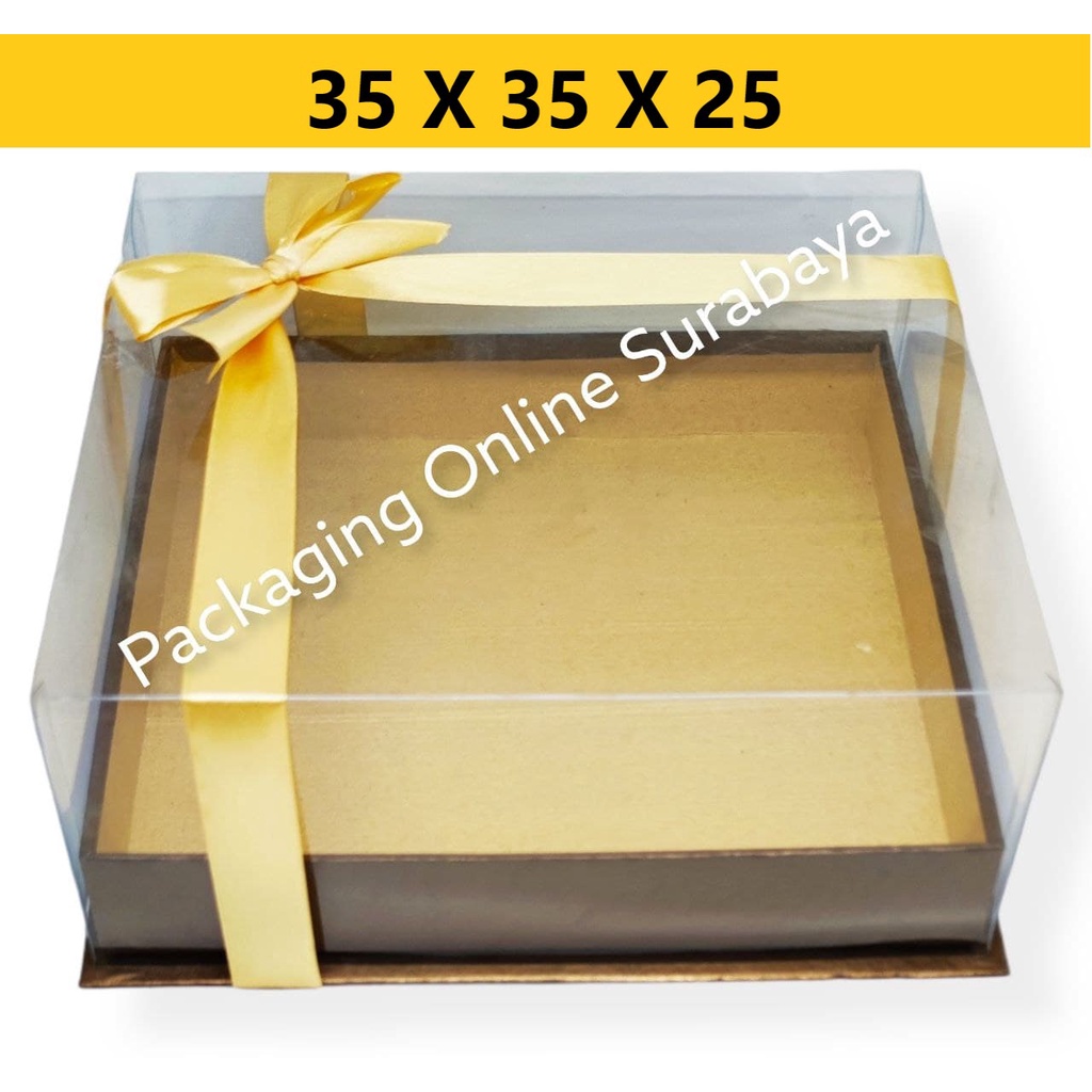 

BOX / HARDBOX MIKA 35 35 25 CM PACKAGING KEMASAN KOTAK PUDING TART AYAM PRODUK HANTARAN KUE KOKOH