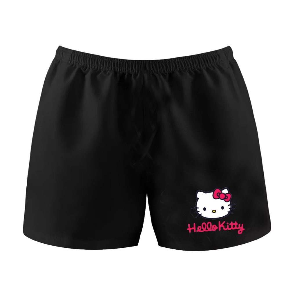 CELANA PENDEK ANAK PEREMPUAN CELANA HARIAN SANTAI BAHAN KATUN USIA 7-14 TAHUN MOTIF HELLO KITTY