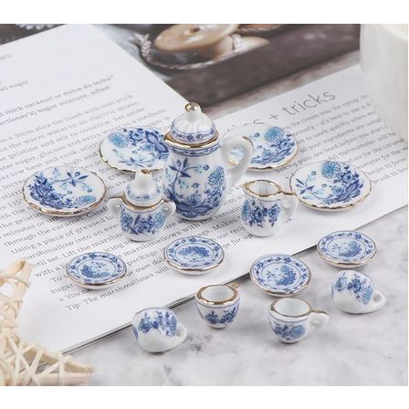 Ceramic Tea Cup Set Miniature - Miniatur Cangkir Teh Bahan Keramik