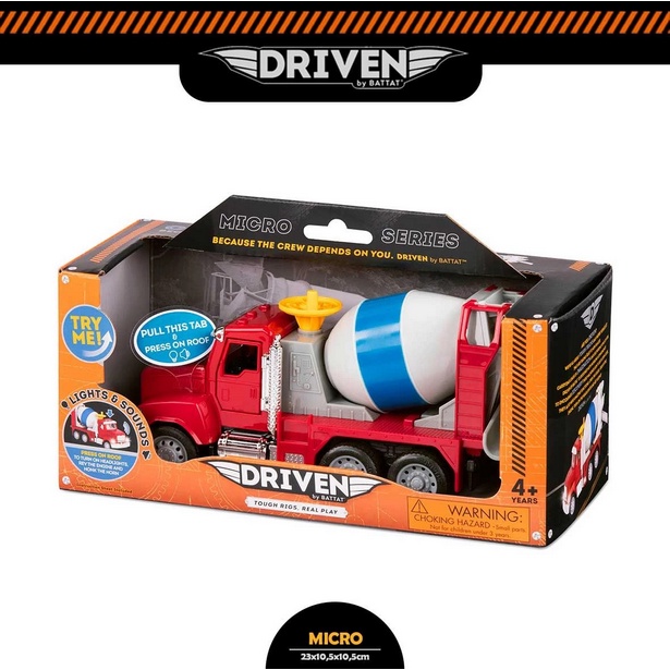 DRIVEN BY BATTAT Micro Series Micro Cement Mixer Truck Mainan Anak