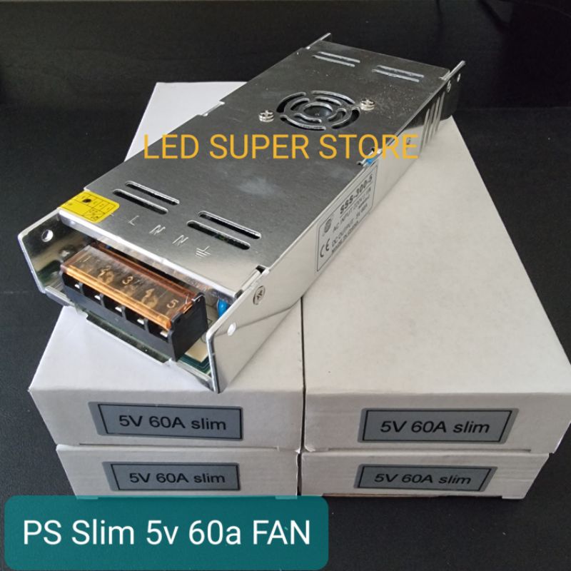 Power Supply Switching 5V 60A Slim body tipis ADA FAN