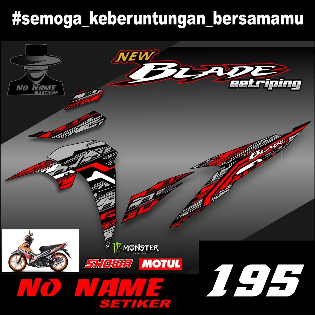 Striping Blade 125 Fi (195) Variasi Stiker Sticker Skotlet Motor Body Lis Semifull