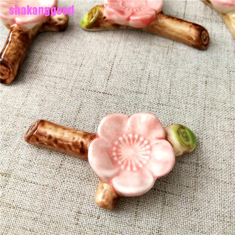Skk Holder Sumpit Bentuk Bunga Sakura Bahan Keramik