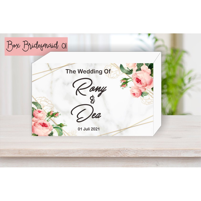 

Box bridesmaids/ cetak box bridemaids/ souvenir wedding box bridesmaids/souvenir box bridesmaid murah/souvenir box bridesmaid cetak nama
