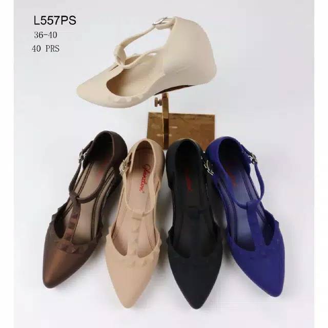 Sepatu Wedges Valen Glanzton hells 6,5cm/ sepatu wanita wadges glanzton L557PS