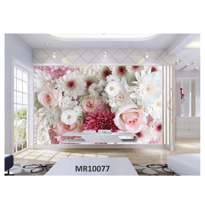 Photowall Mural Dinding 3d Wallpaper Mural Motif Bunga Mawar Soft