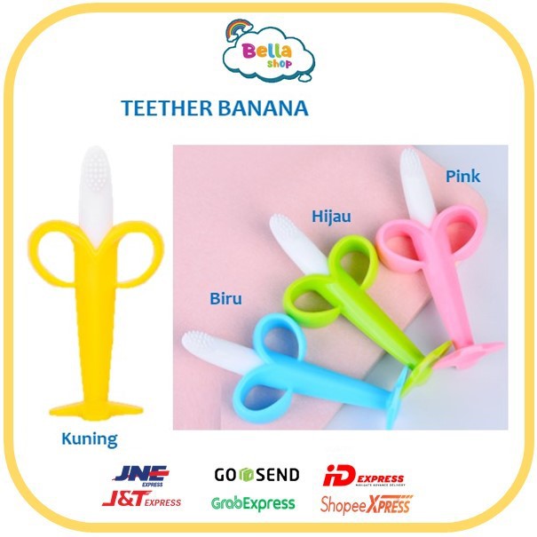 Teether Bayi MURAH Kerincingan Bulat/Mainan Gigitan Bayi/Teether Banana/Teether Jerapah - BELLA SHOP