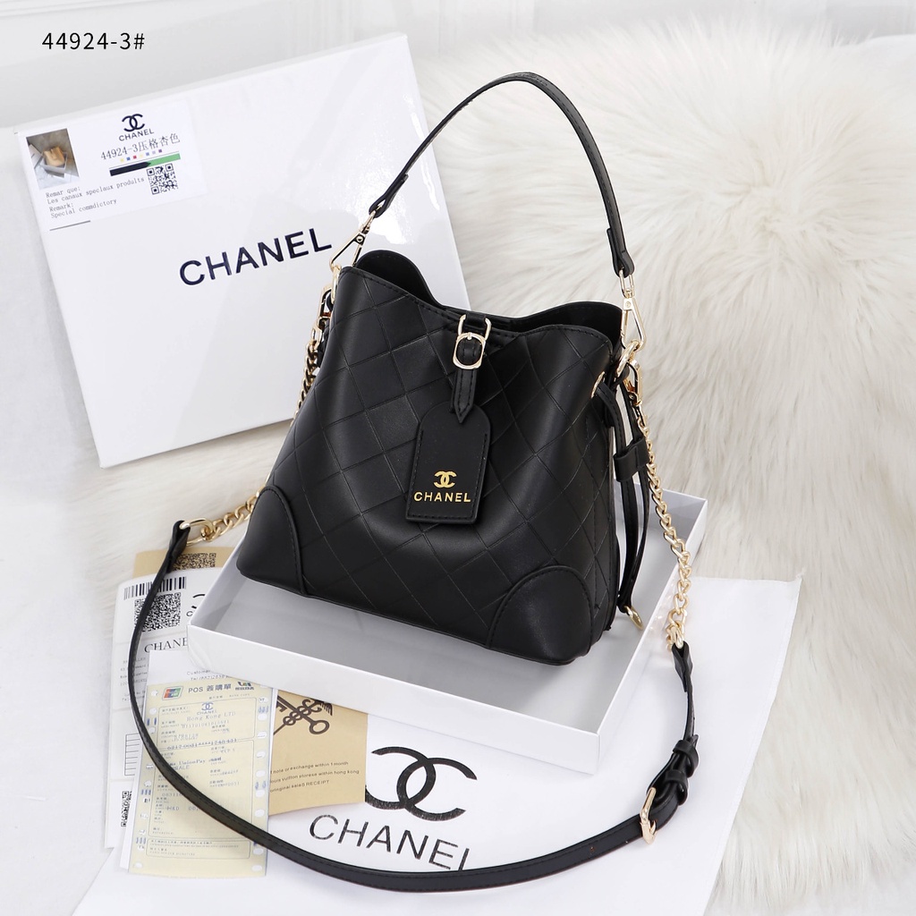 Ch Small Leather Bucket Bag #44924-3