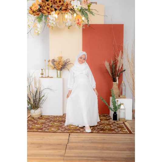 Naura Dress Kids Payet White