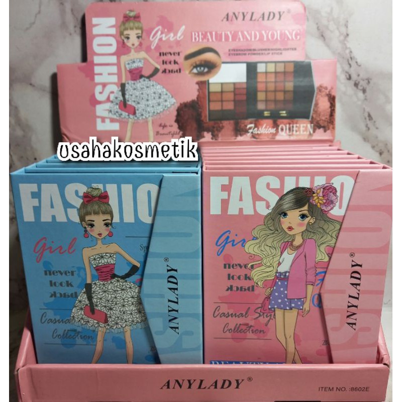 PROMO EYESHADOW ANYLADY MERMAID | FASHION QUEEN 5IN1 NO.8601 | 8602E