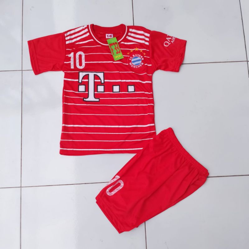 Mulkids. Setelan Jersey Sepakbola Anak Laki 2-13thn Pakaian Olahraga Anak Sepakbola