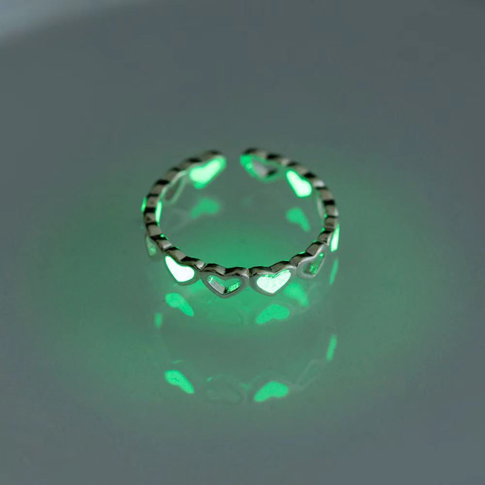 Cincin luminous adjustable Desain Hati Gaya Eropa Dan Amerika