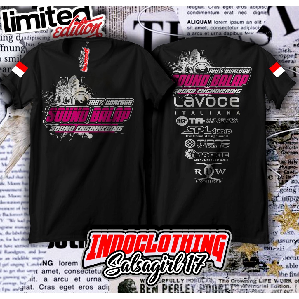 KAOS SOUND BALAP CATTON COMBED ORIGINAL DESIGN