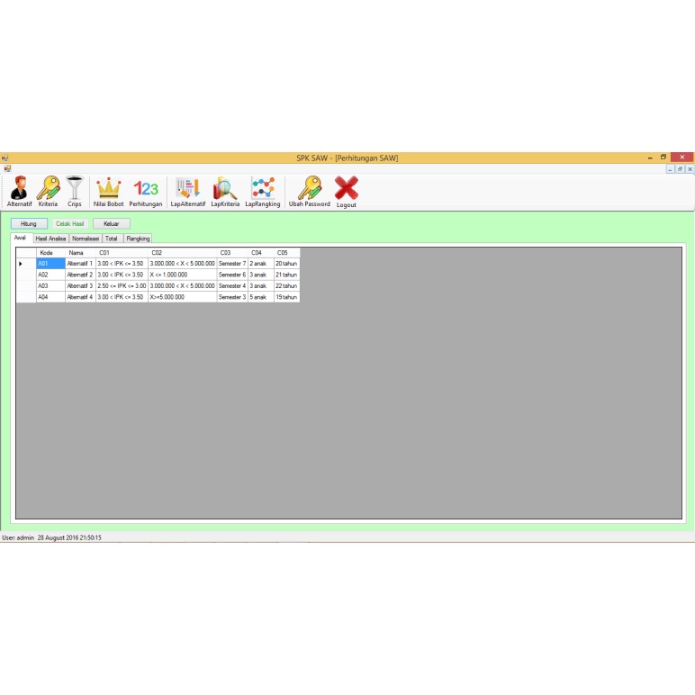 Source Code SPK Metode SAW VB.Net