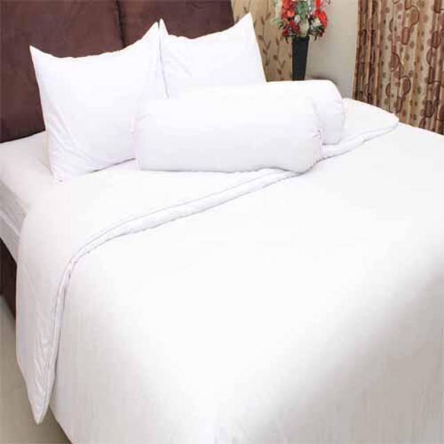 Bedcover Rosewell Set King/Queen 160/180 x 200 x 20 cm Polos Putih / Ukuran kasur no. 1 atau 2 Terla