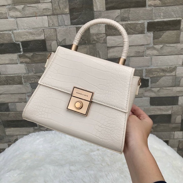 CK bag croco white