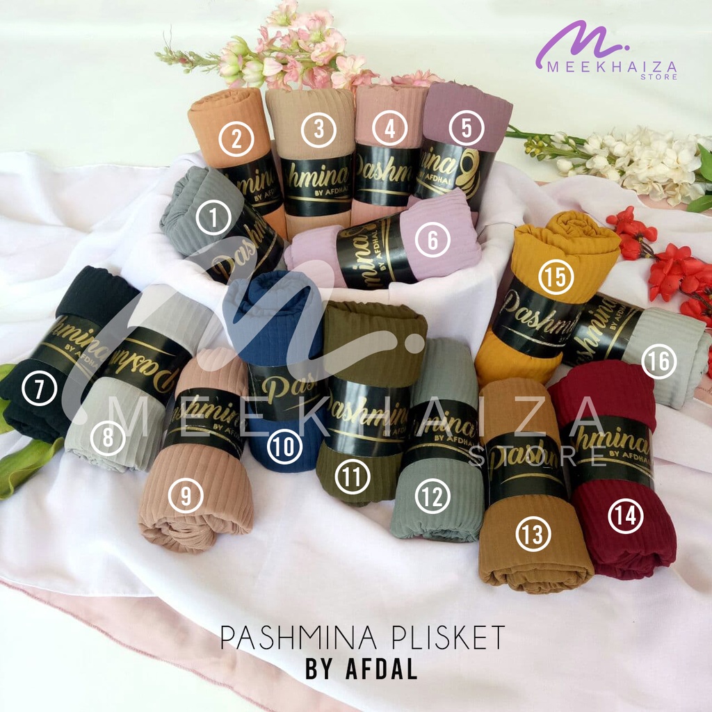 HIJAB PASHMINA PLISKET POLOS CERUTI BY AFDHAL / JILBAB PASHMINA POLOS PLISKET PREMIUM / KERUDUNG PAS